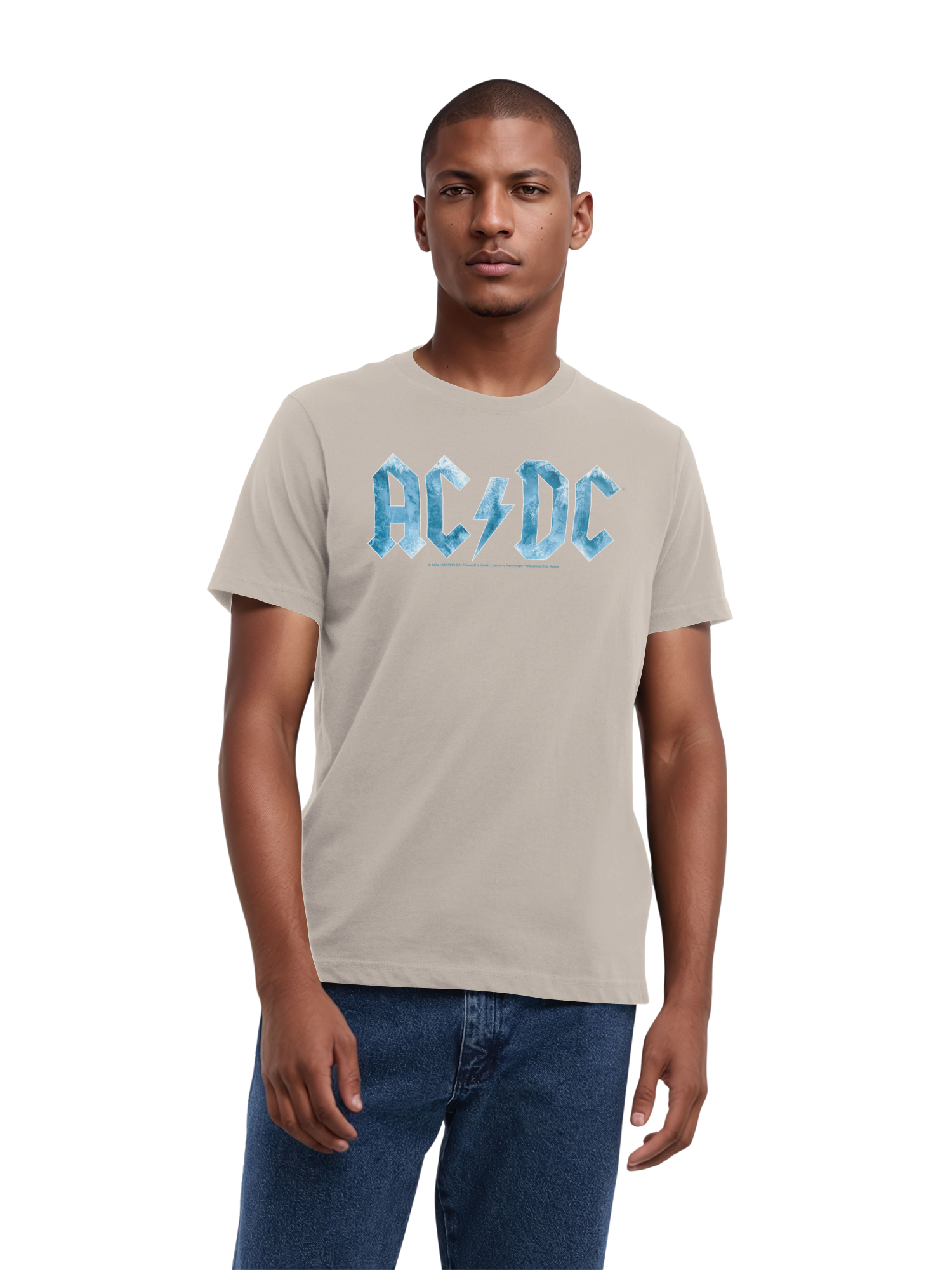 ACDC Herren T-Shirt mit blauem Eis-Logo