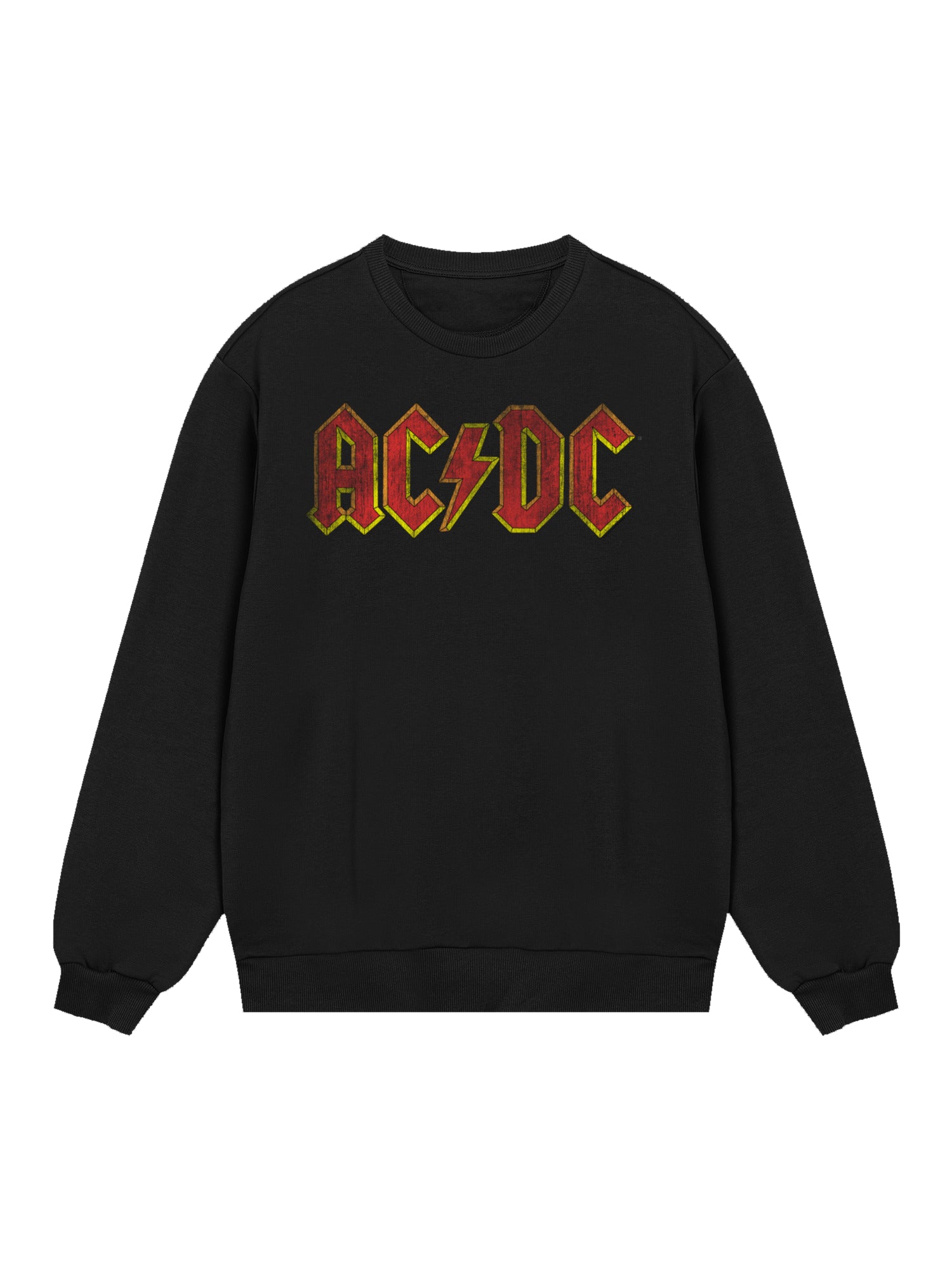 AC/DC Distressed Red Logo Men's Organic Sweatshirt