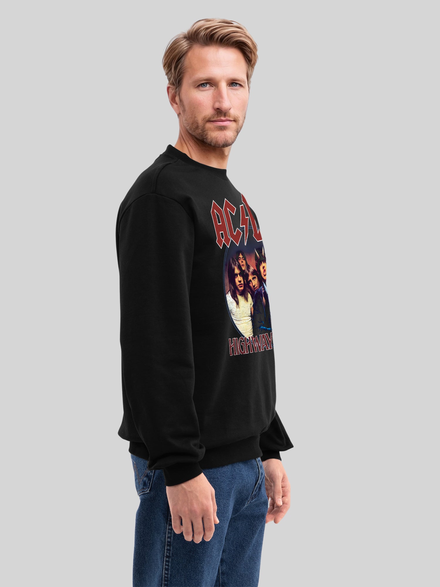 AC/DC Highway To Hell Circle Men's Organic Sweatshirt