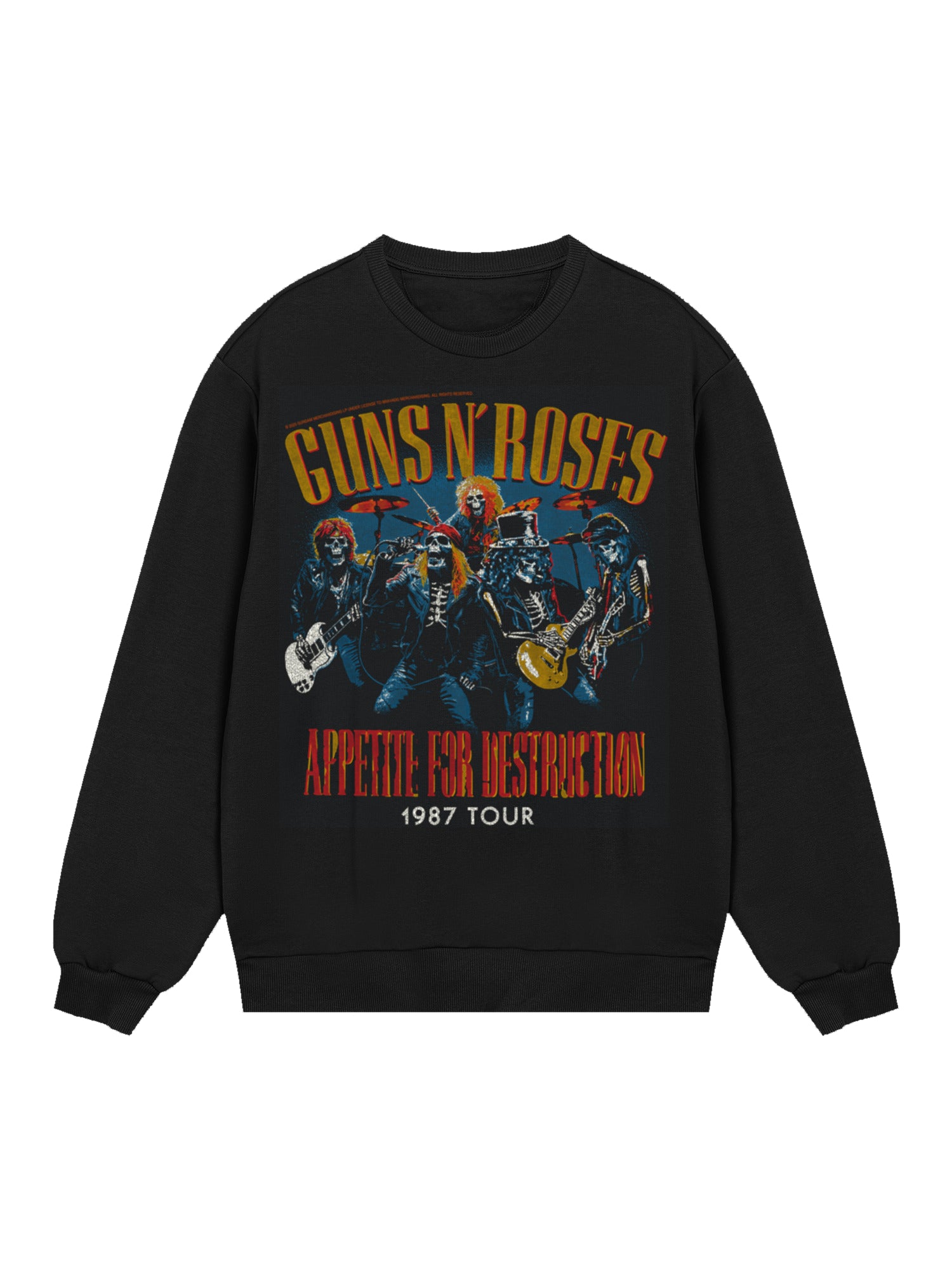 Guns N 'Roses 1987 Tour Vintage Concert Concert CONTTER | Suéter regular para hombres