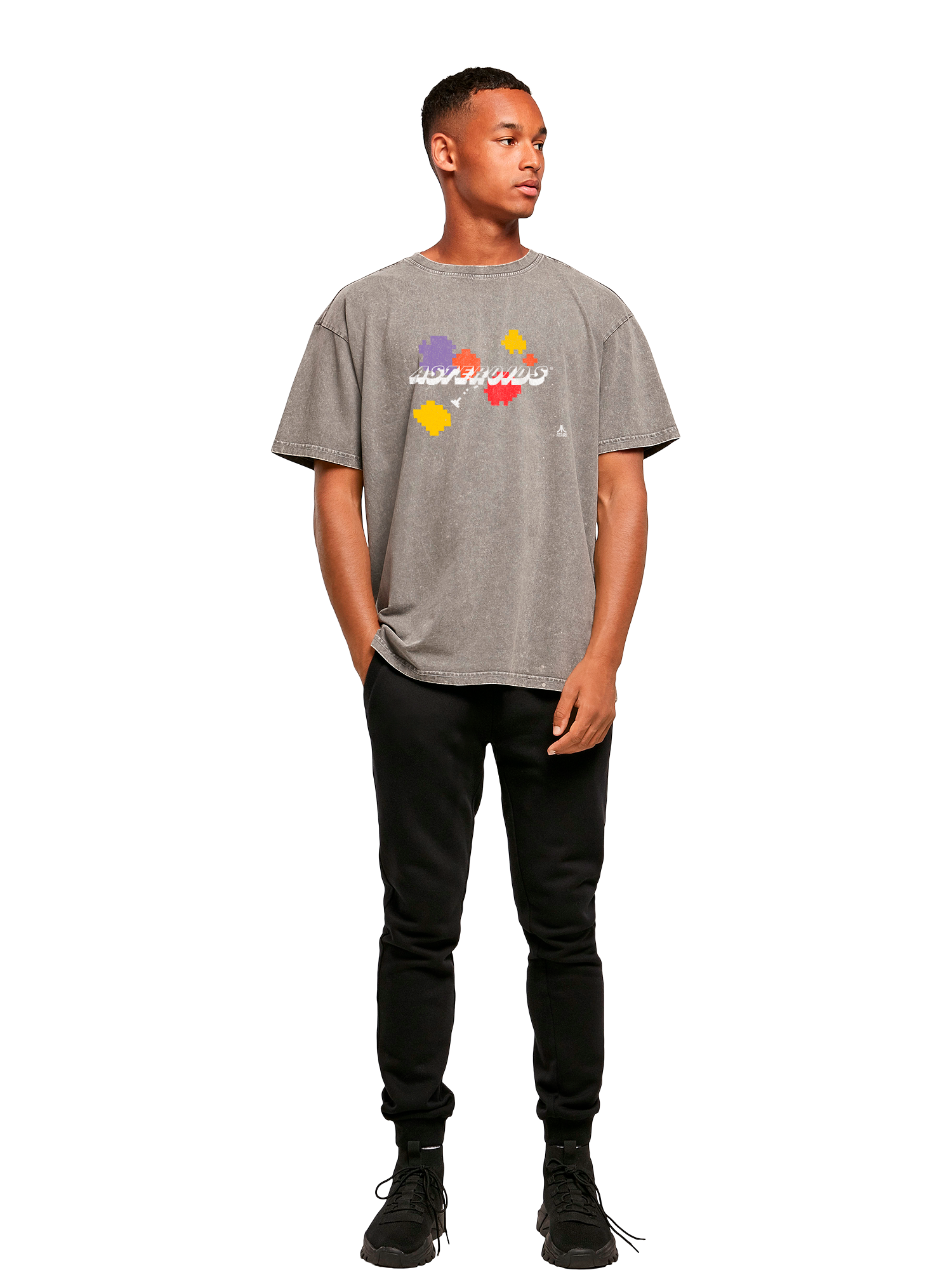 Atari Asteroids Retro Gameplay Acid Washed Oversize T-Shirt