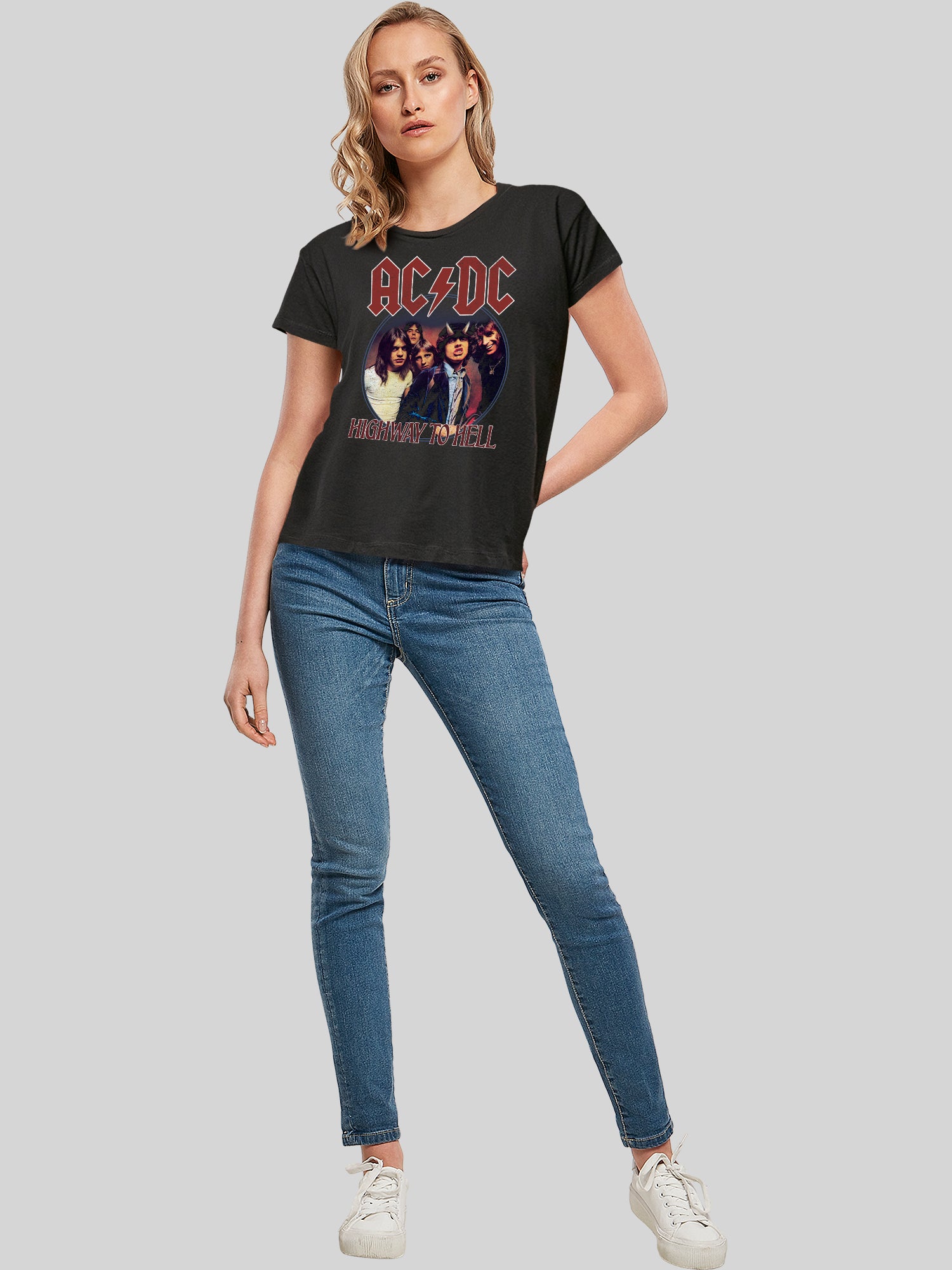 AC/DC Highway To Hell Circle Ladies Box T-Shirt