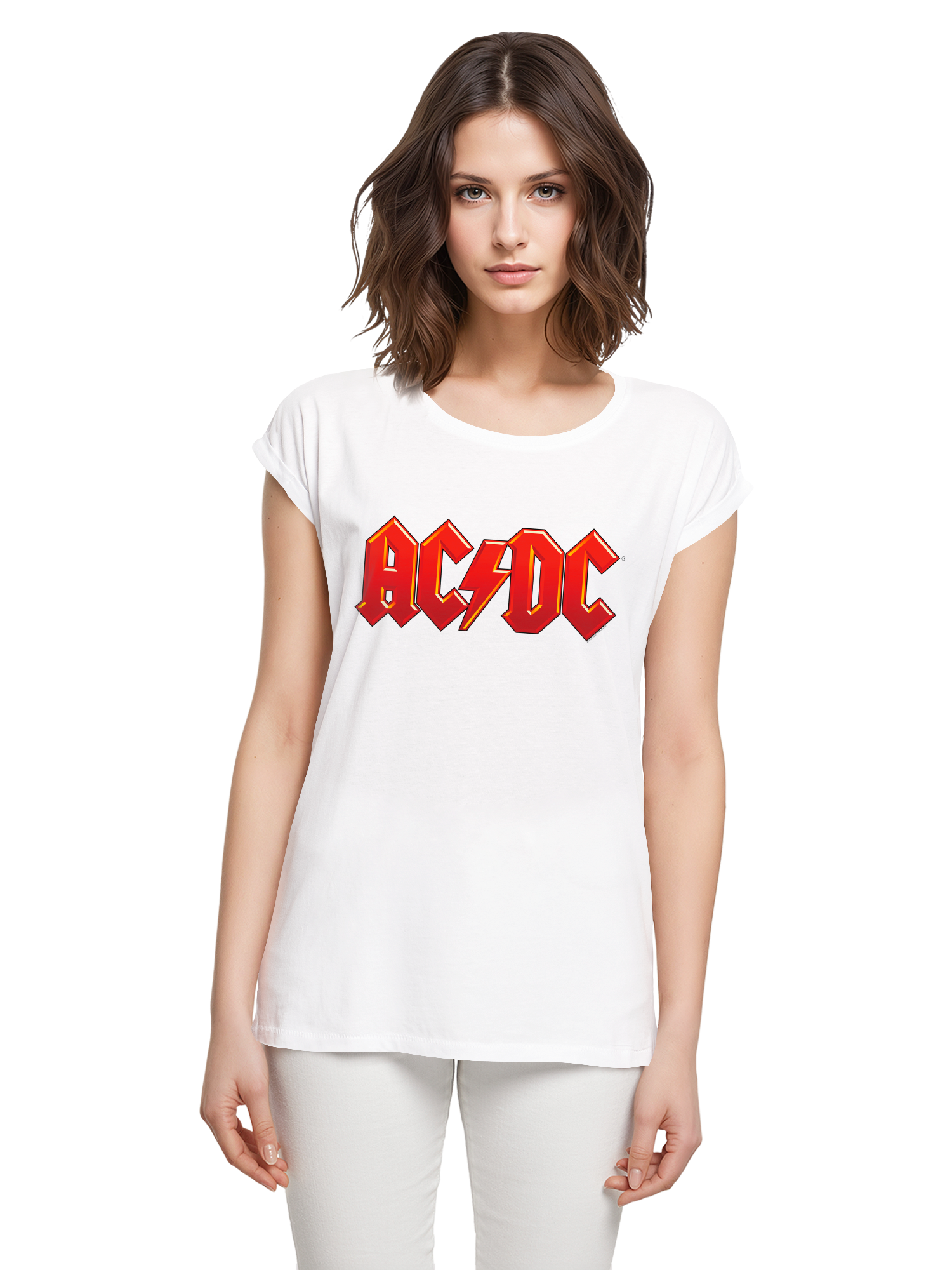 ACDC Dunkelrotes Logo Damen T-Shirt