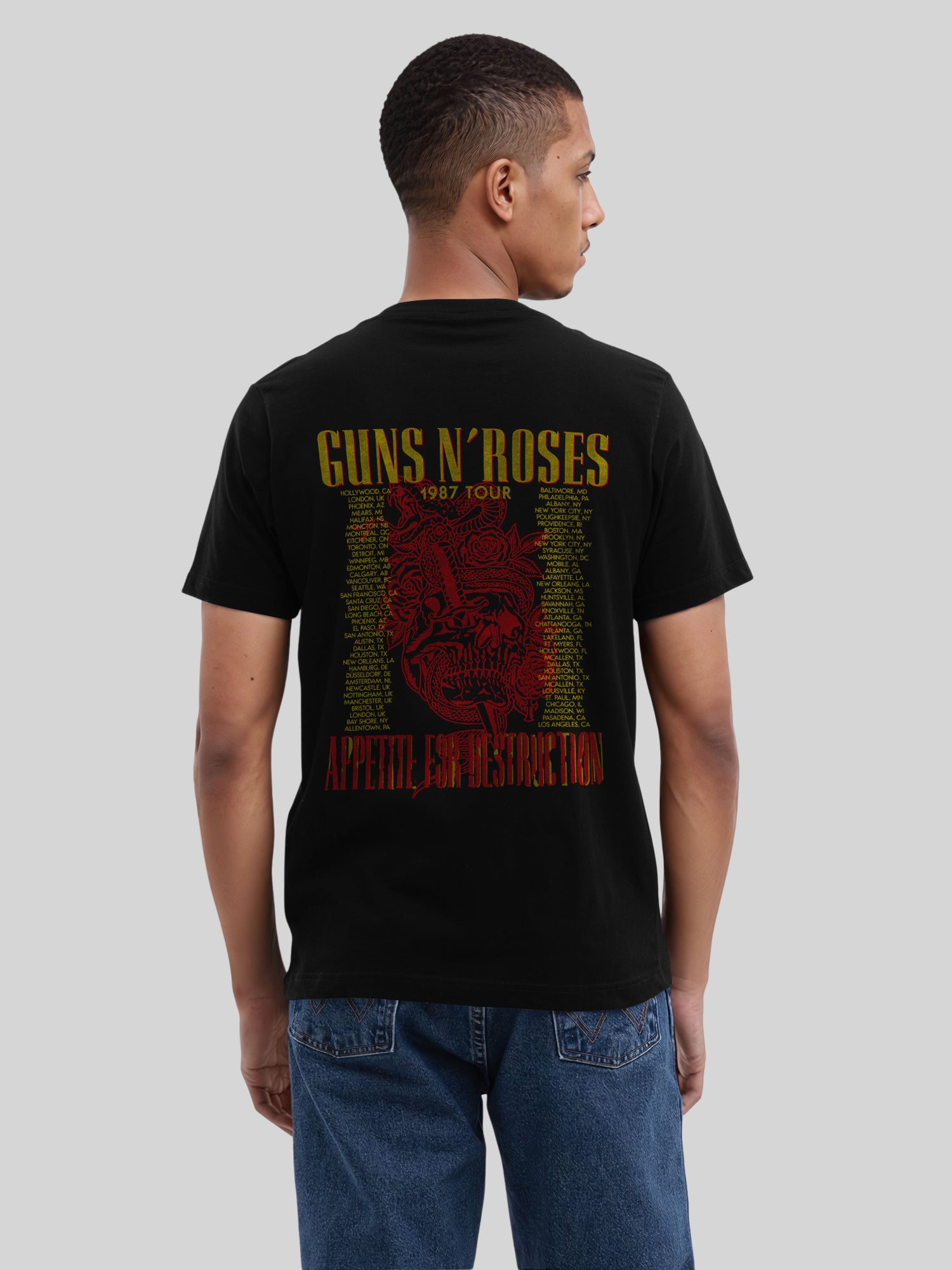 Guns N' Roses 1987 Tour Vintage Concert Poster T-Shirt