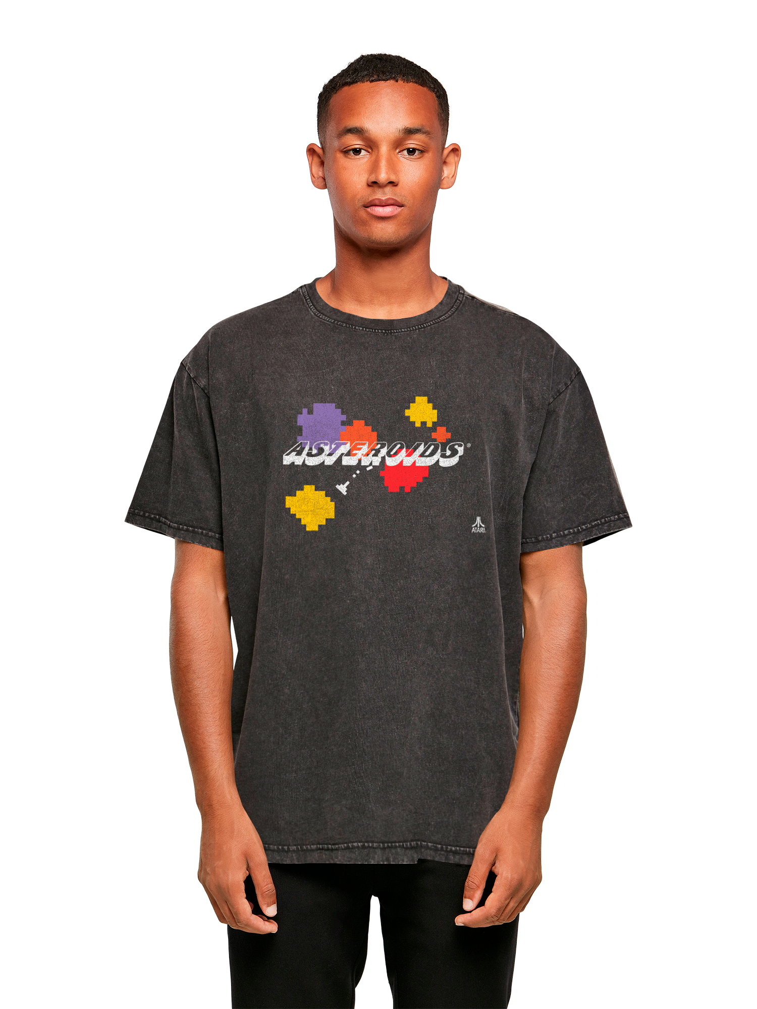 Atari Asteroids Retro Gameplay Acid Washed Oversize T-Shirt