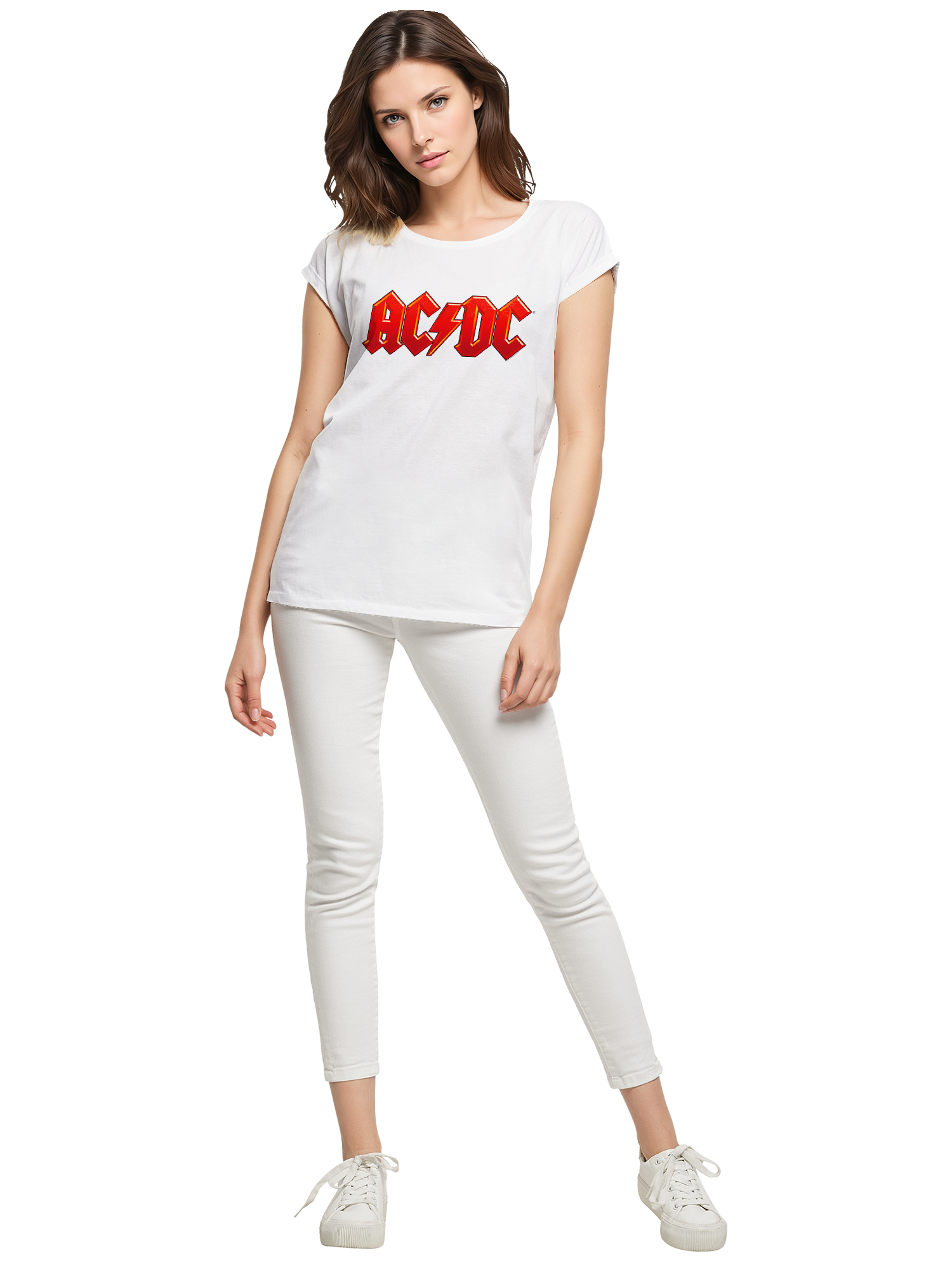 ACDC Dunkelrotes Logo Damen T-Shirt
