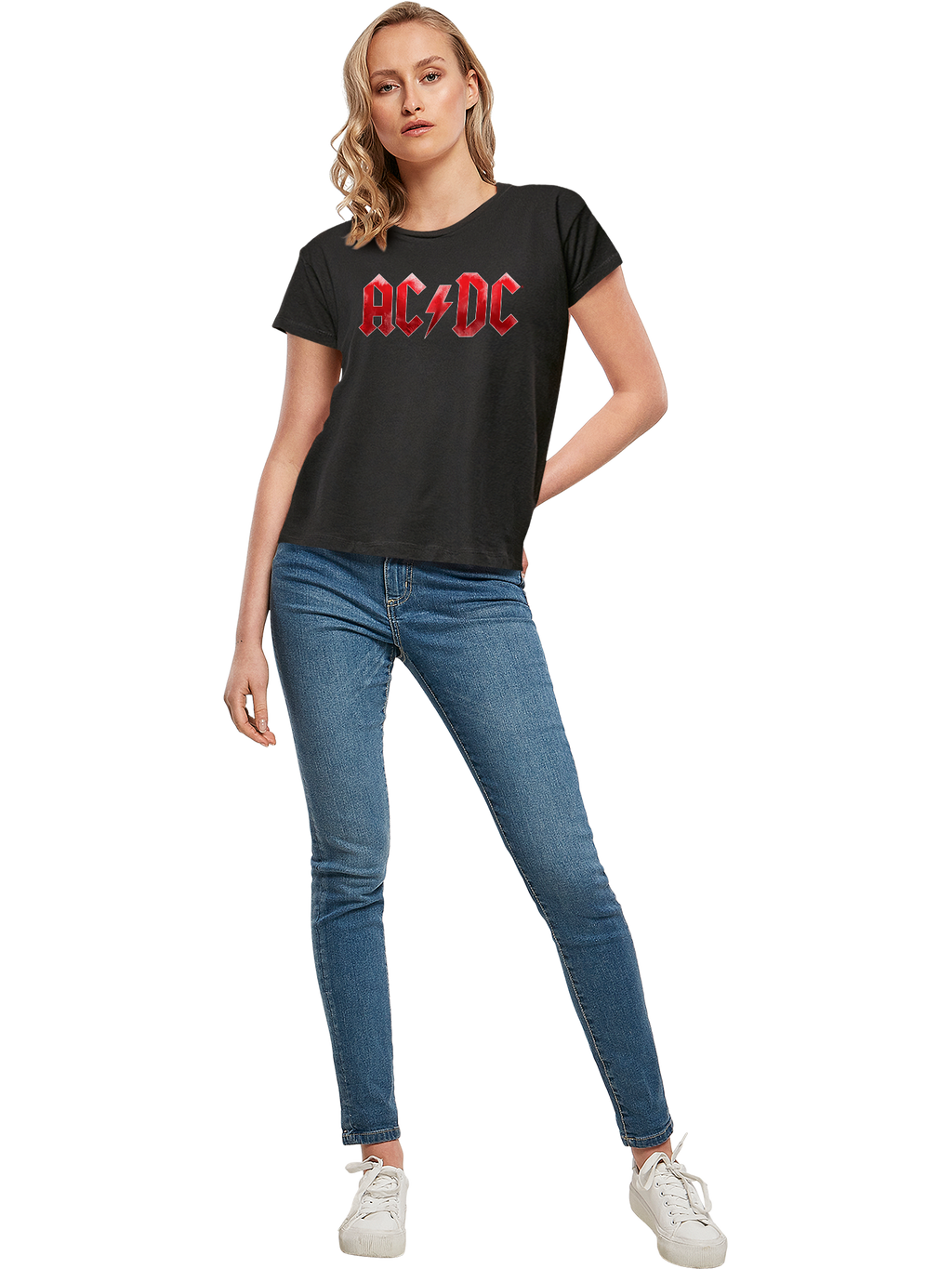 ACDC Red Ice Logo Damen Box T-Shirt