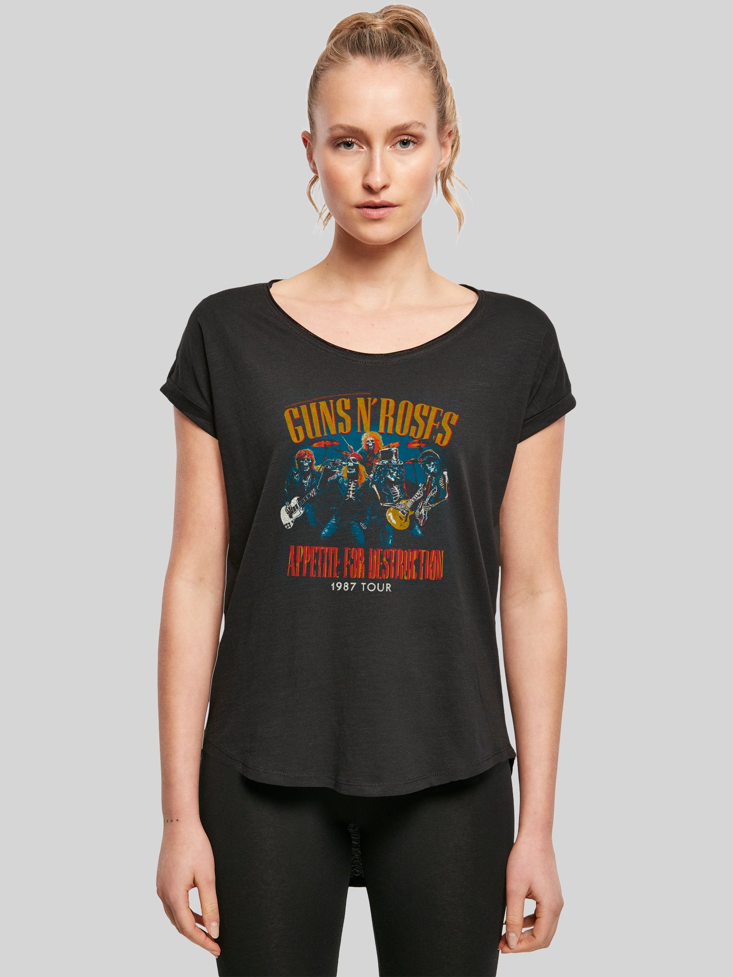 Guns N 'Roses 1987 Tour Vintage Concert Concert CONTTER | Camiseta de damas