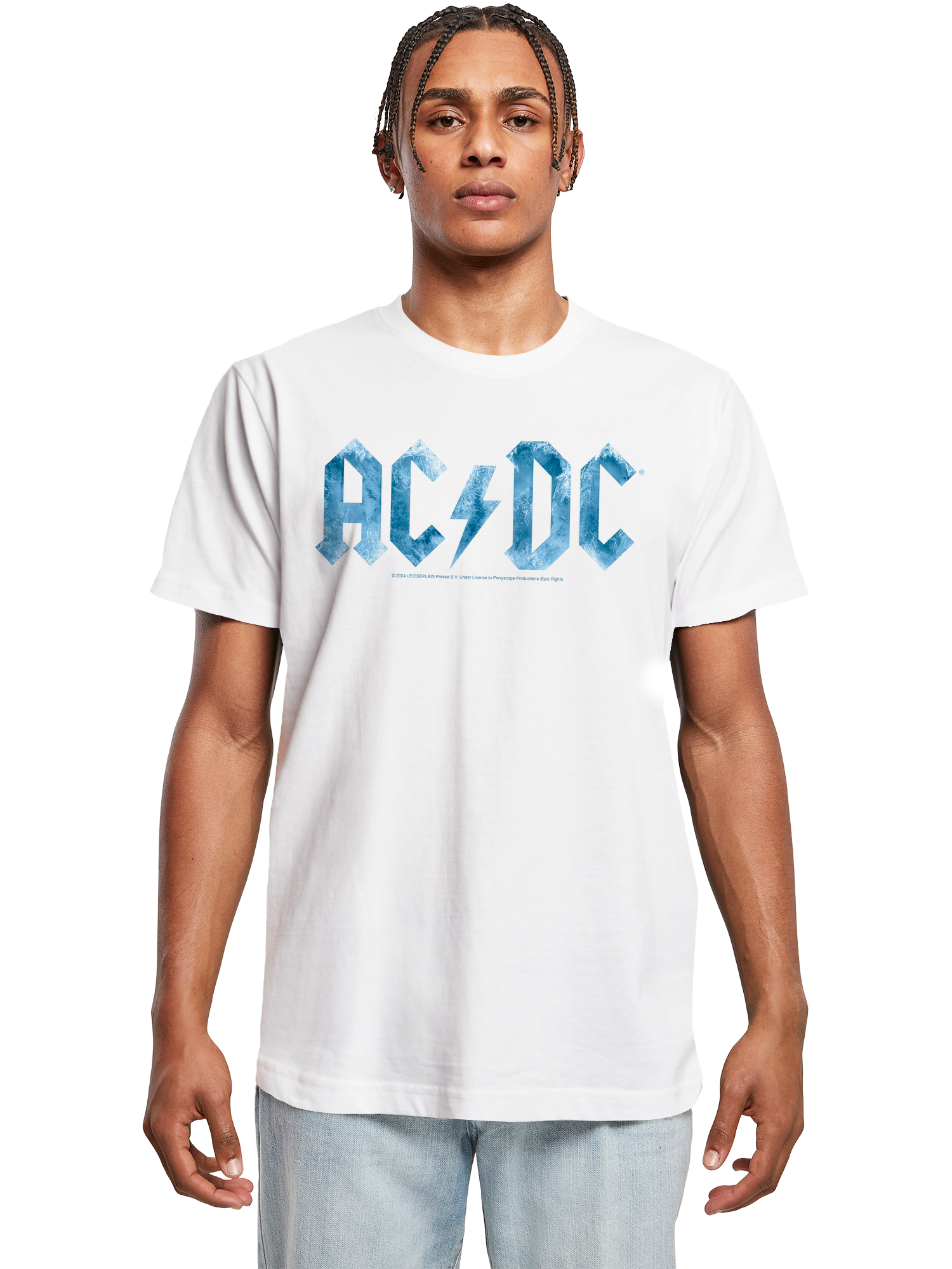 ACDC Blue Ice Logo T-shirt Round Cou