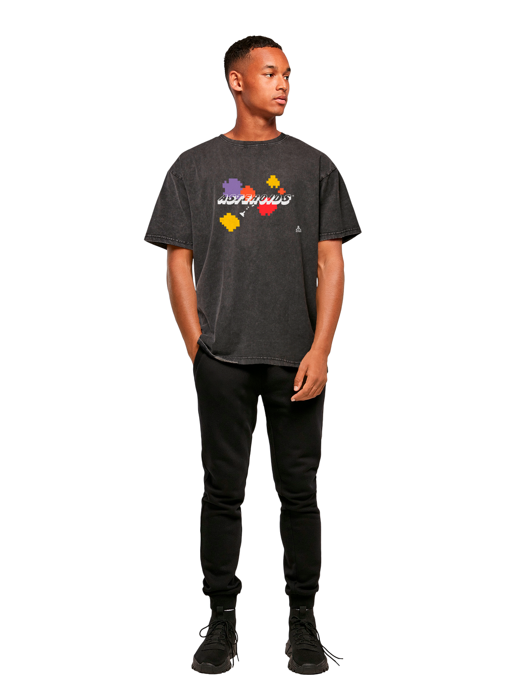 Atari Asteroids Retro Gameplay Acid Washed Oversize T-Shirt
