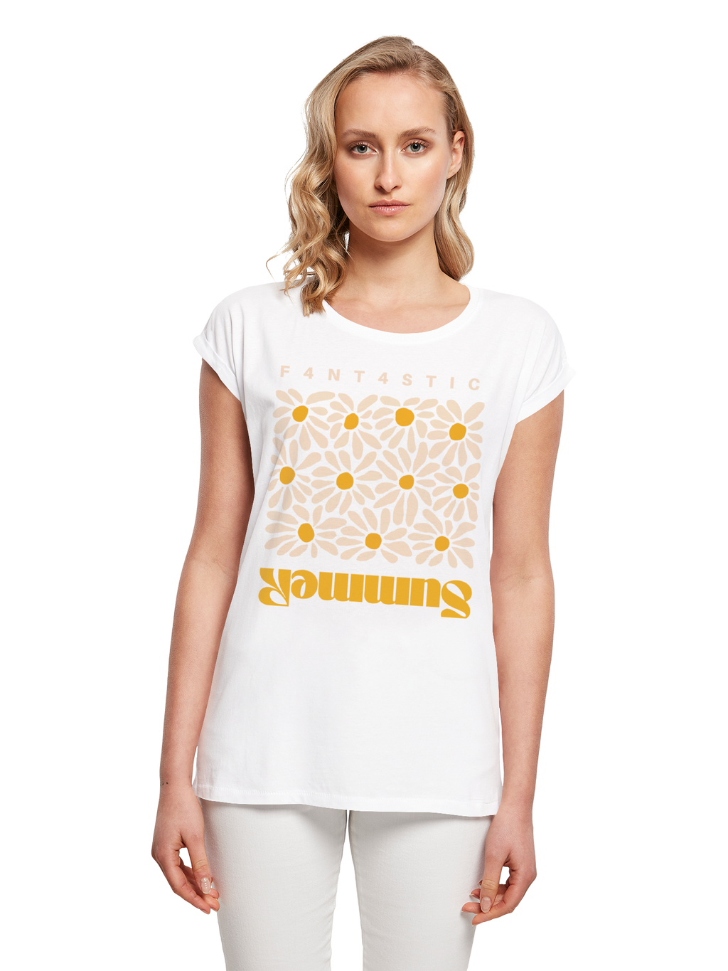 Camiseta de damas de girasol de verano