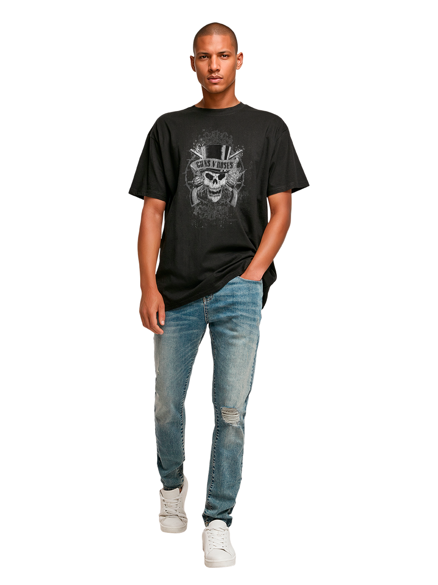 Guns N' Roses Faded Skull Heavy Oversize T-Shirt