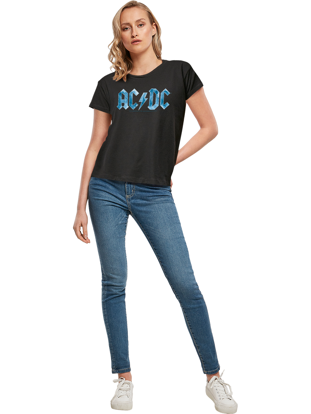 ACDC Blue Ice Logo with Ladies Box Tee