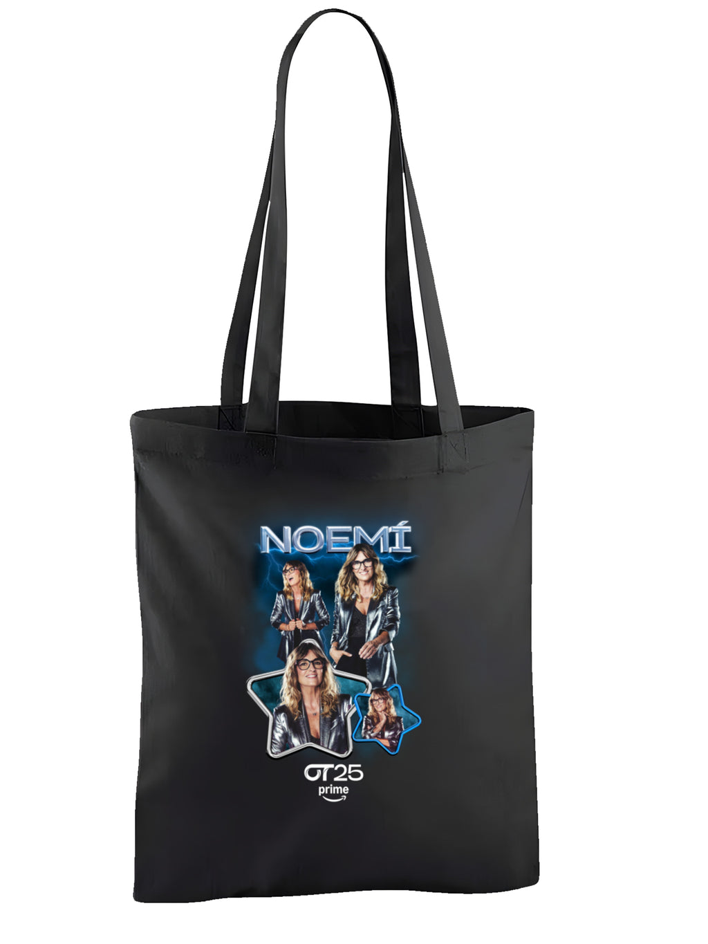 Retro Noemi Tote Negra avec sac pour la vie - poignées longues