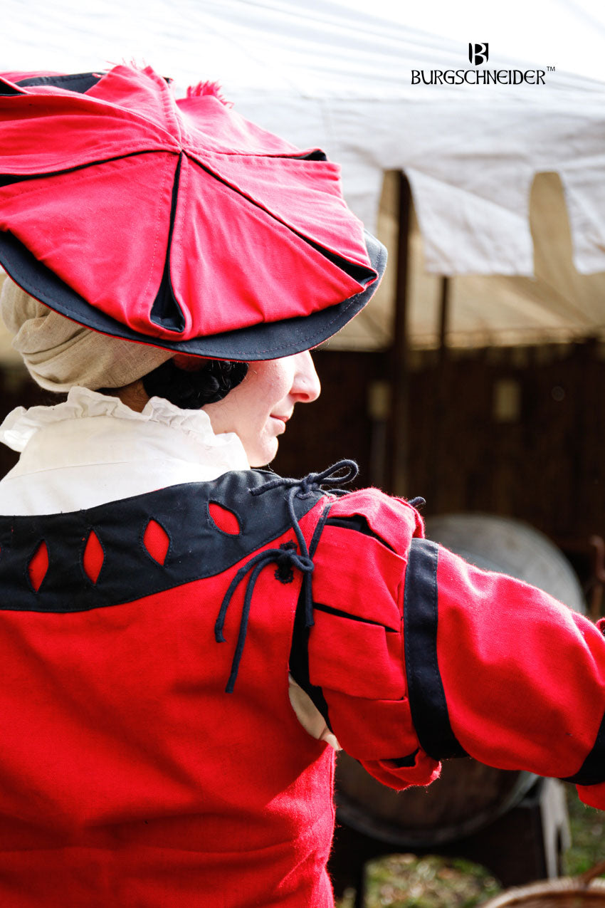 Landsknecht Ärmel Streifen Flora Rot/Schwarz 