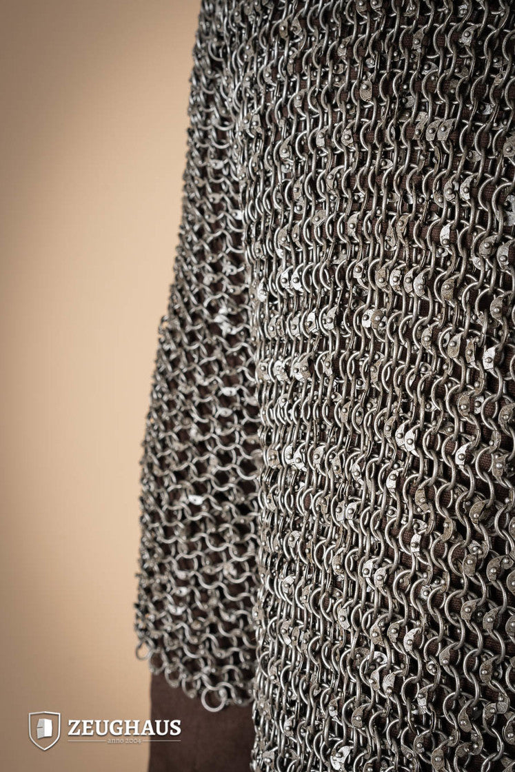 Chainmail Haubergeon Roundring Riveted 10mm Steel Oiled