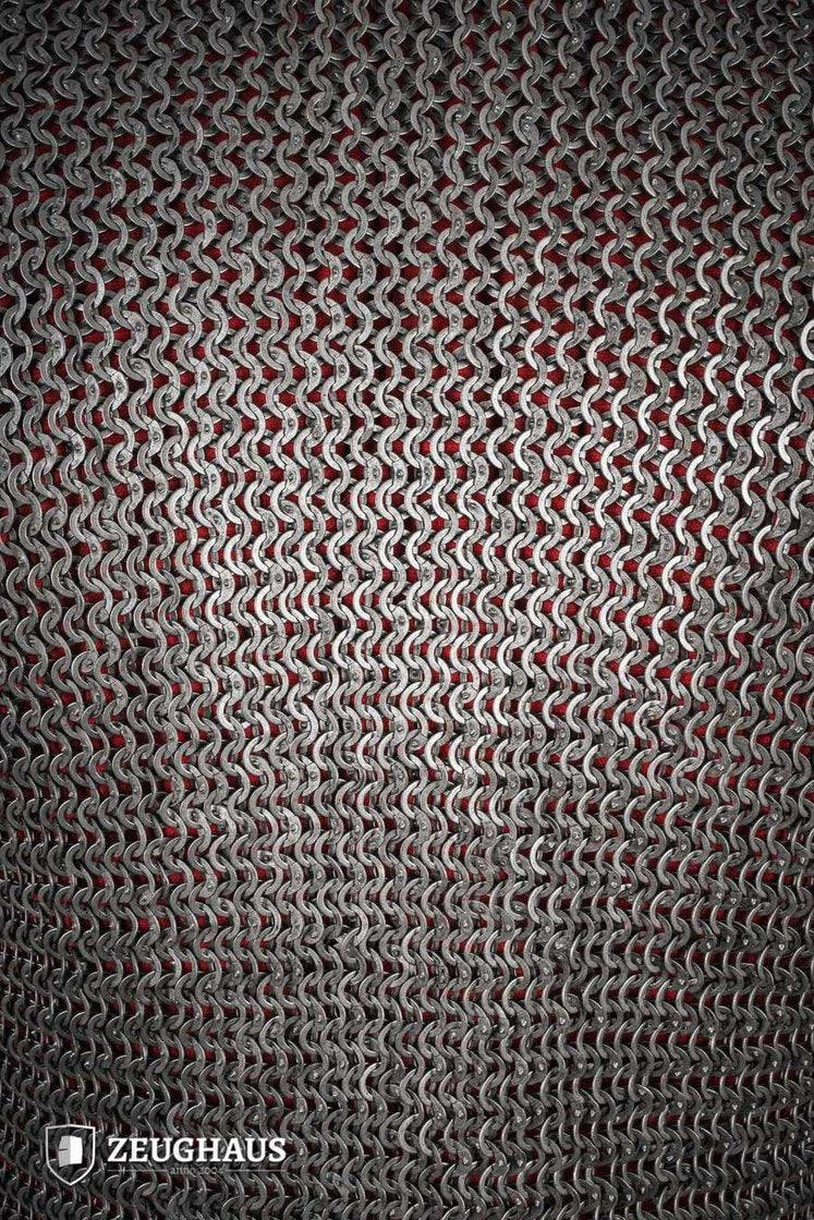 Chainmail Haubergeon Flatring Wedge Riveted 9mm Steel Oiled 