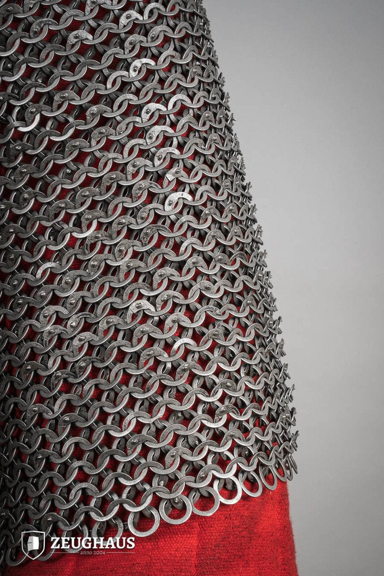 Chainmail Haubergeon Flatring Wedge Riveted 9mm Steel Oiled