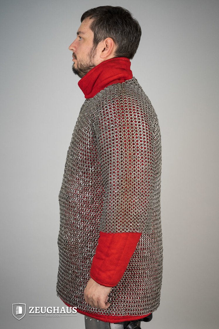 Chainmail Haubergeon Flatring Wedge Riveted 9mm Steel Oiled 