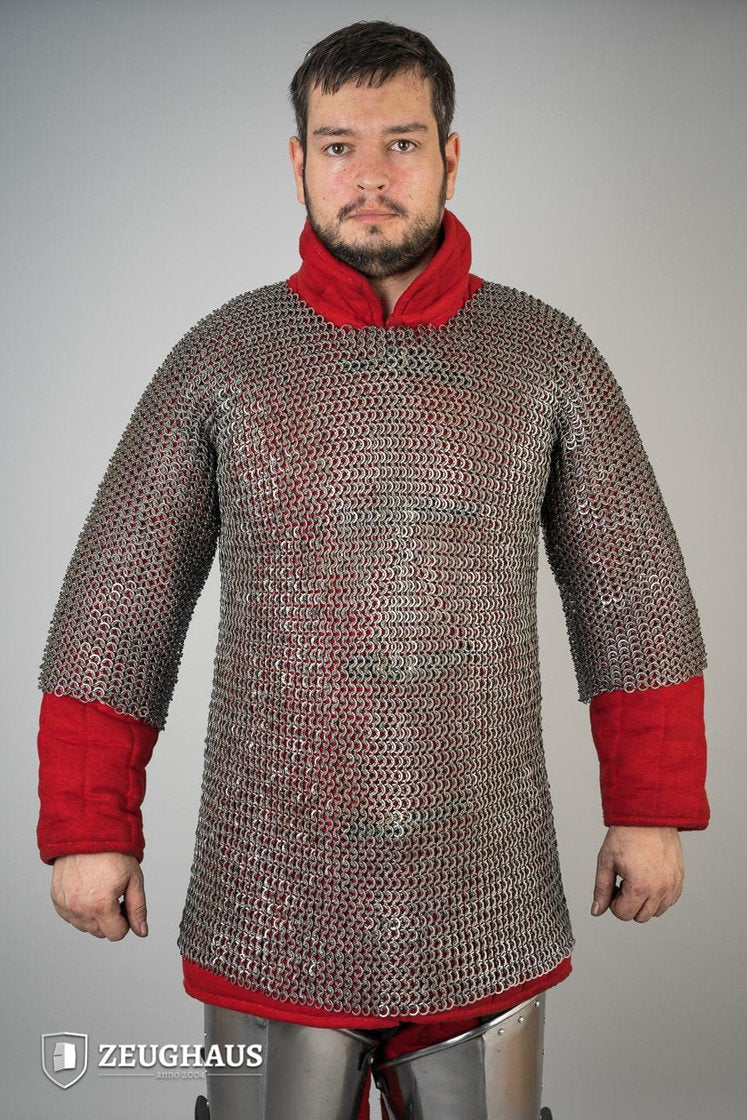 Chainmail Haubergeon Flatring Wedge Riveted 9mm Steel Oiled 