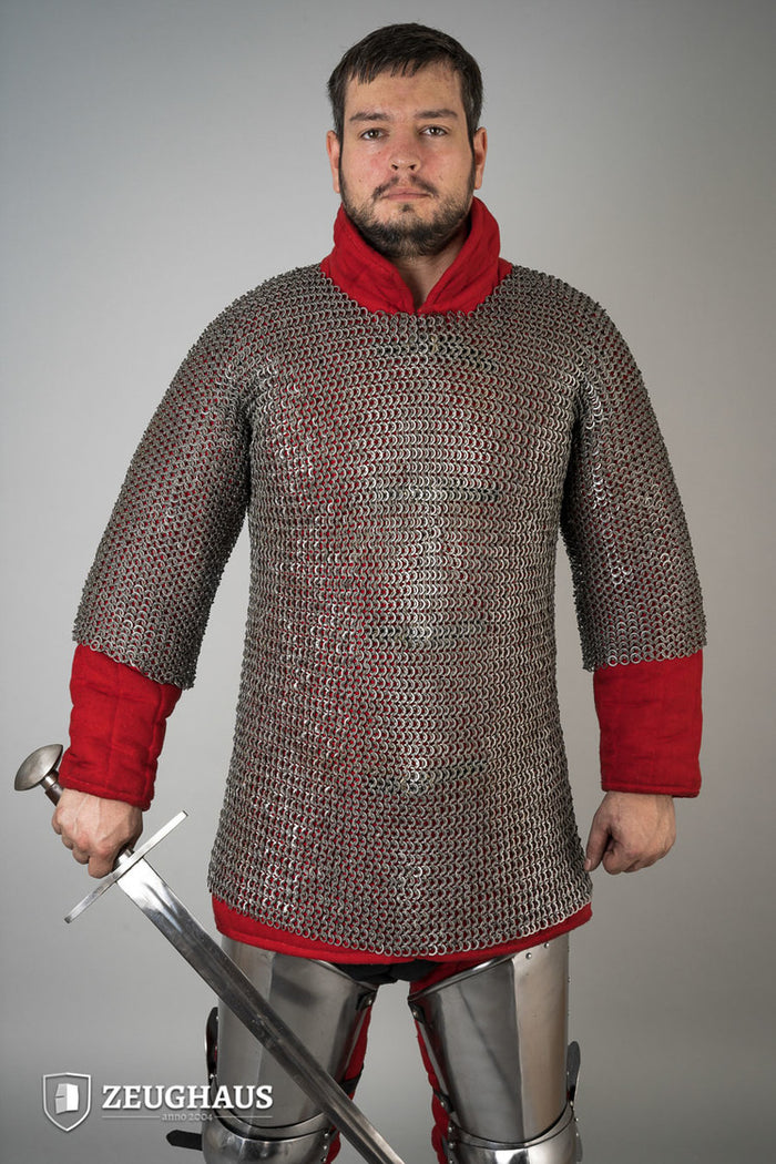 Produktbild von Wikinger Kettenhaube Richard Kettenhaube Vollvernietet: Blank, Stahl, 1 Mm Ringstärke, Für Mittelalter & LARP Rundring Kettenhaube
