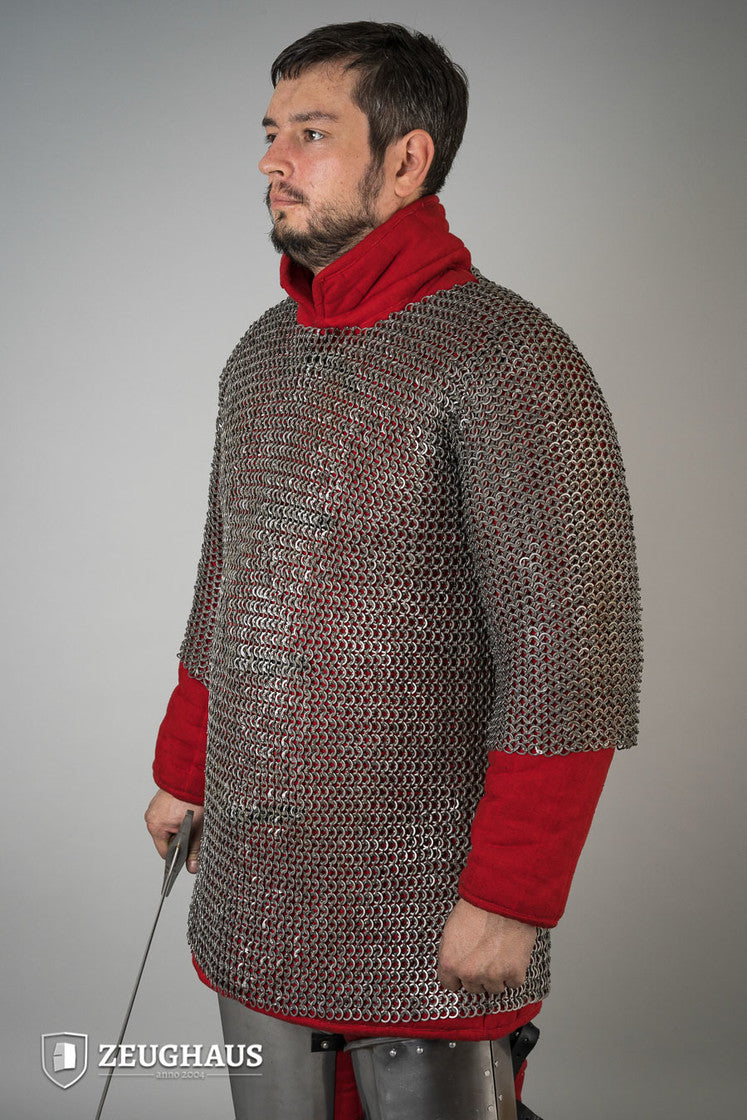 Chainmail Haubergeon Flatring Riveted 9mm Steel Oiled