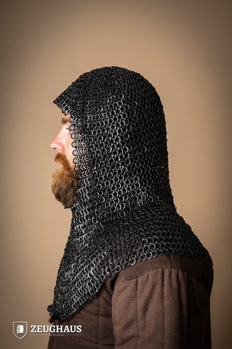 Chainmail Hood Flatring Riveted 9mm Burnished