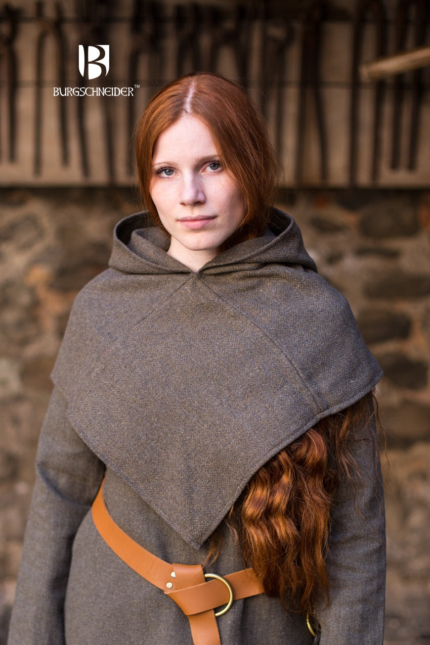 Capuchon Skjoldehamn en laine Bjorn - Vert Olive/Gris