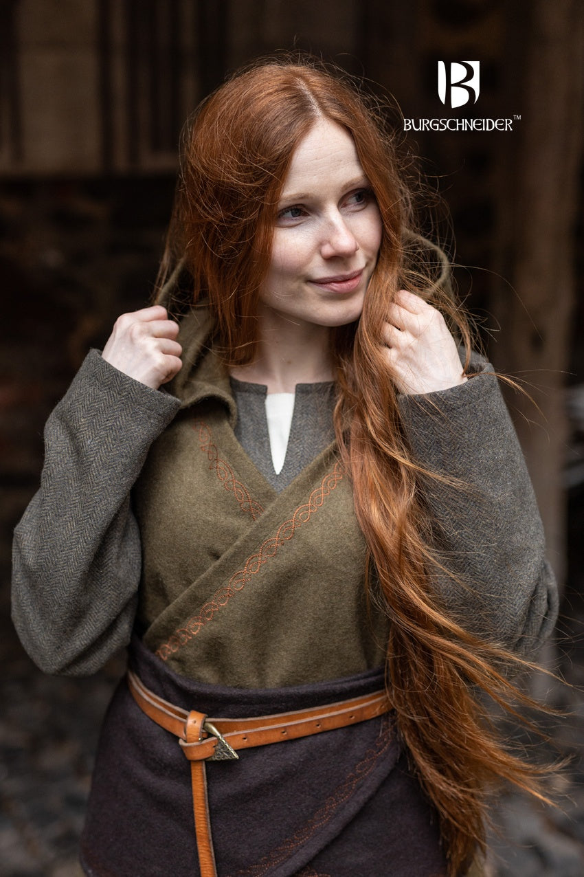 Robe portefeuille Myrana vert automne