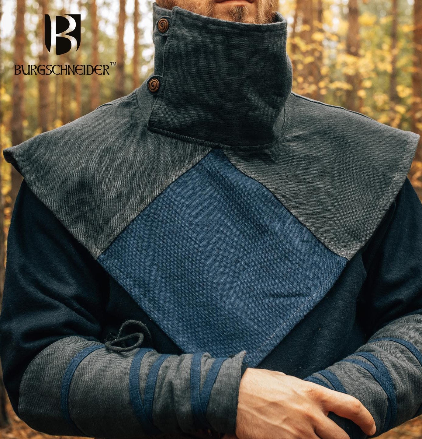 Collier Viking Vaskur Gris Bleu