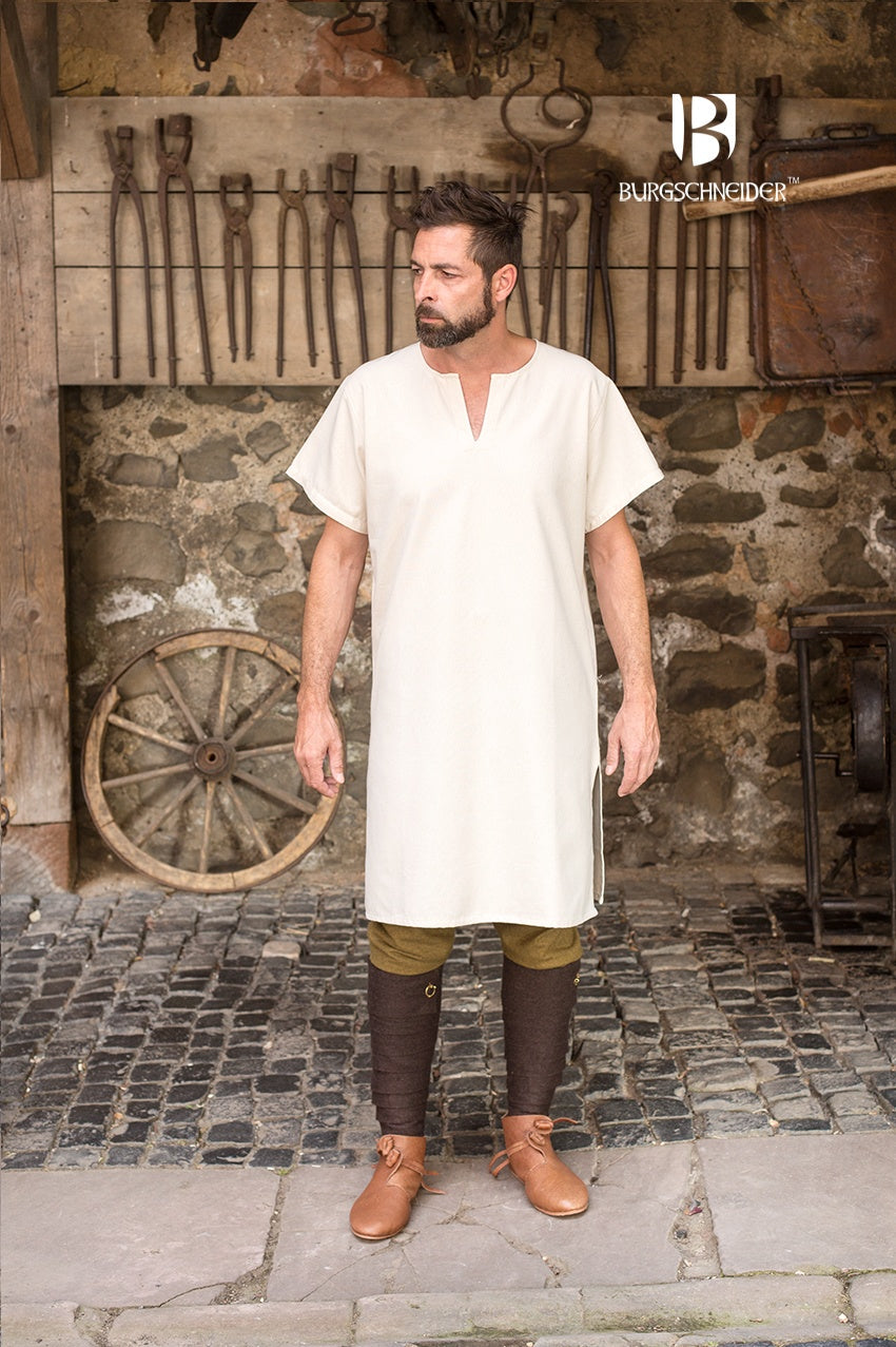 Medieval Tunic / Under Tunic Short Sleeve “Snorri“ - Natural