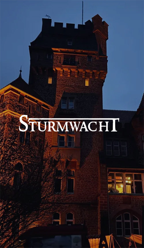Dark castle with 'Sturmwacht' text overlay