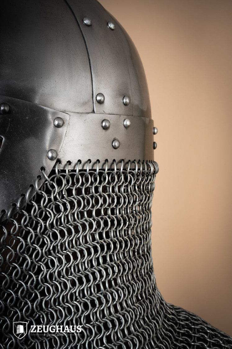 Wikingerhelm mit Kettenbrünne 1,6mm Poliert
