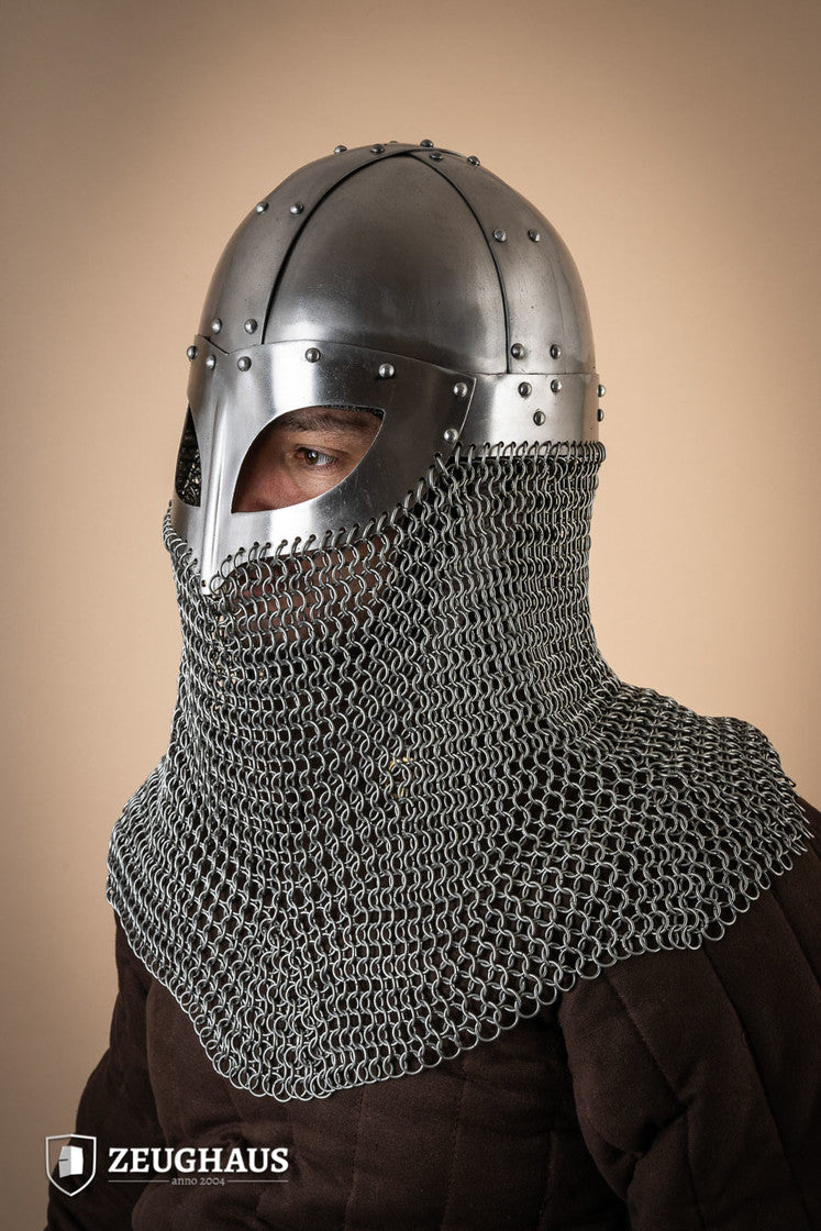 Wikingerhelm mit Kettenbrünne 1,6mm Poliert