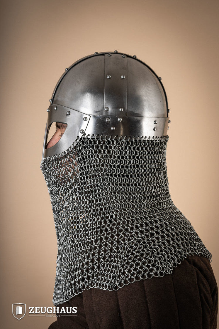 Wikingerhelm mit Kettenbrünne 1,6mm Poliert