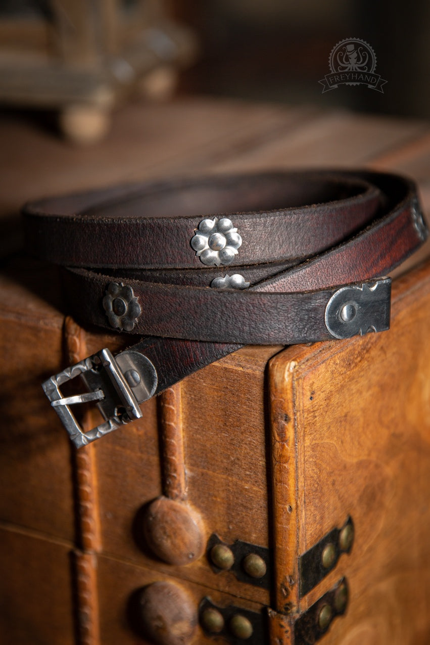 Decorated Belt Wolfram Dark Brown