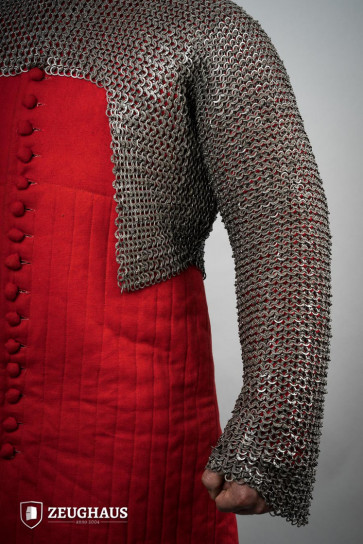 Flatring Riveted Kettenhemd long sleeves 9 mm steel oiled