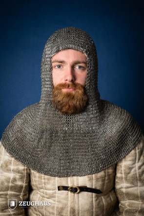 Flatring Riveted Chainmail Hood 6 mm steel oiled