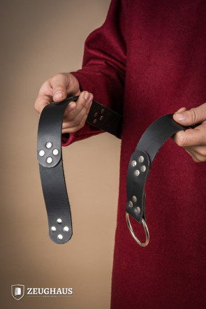 Riveted Medieval Ring Belt Black
