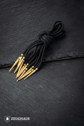String with Brass Aiglets Black