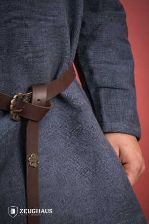 Viking Long Belt with Brass Fittings Brown